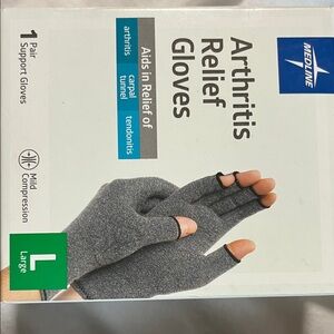 Medline Gray Arthritis Relief Gloves
